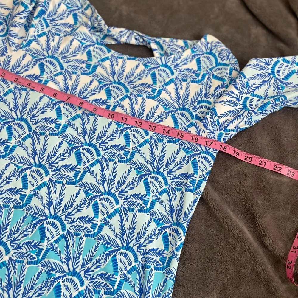 Lilly Pulitzer Bay Dress Whisper Blue Pima Cotton - Picture 5 of 7